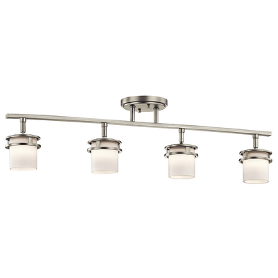 Kichler 7772NI Hendrik 30" 4 Light Rail Light with Satin Etched Cased Opal Brushed Nickel in Brushed Nickel